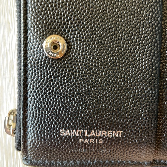 Saint Laurent Ladies Black Quilted Monogram Wallet - Picture 3 of 12